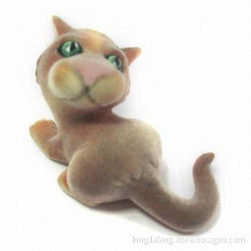 Promotional Toy, Creeping Cat, PVC Flocking, 3.0cm Height